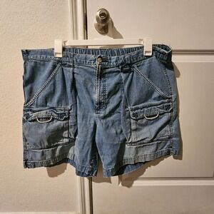 Columbia Men's Cargo Shorts Size XL Blue Denim PFG Fishing Gear Relaxed Fit